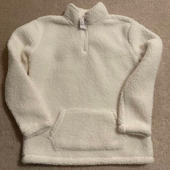 Girls Plush White Jacket - Picture 1 of 3